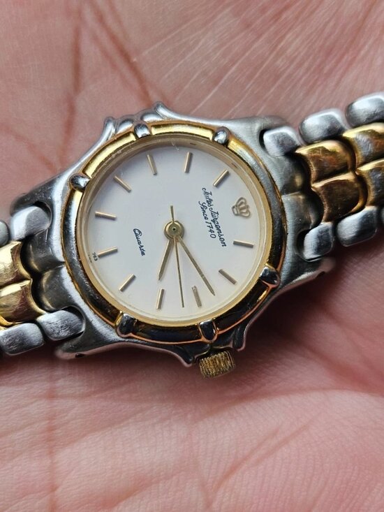 Vintage Jules Jurgenson Ladies Wristwatch Analog Quartz Silver/Gold Tone Watch main image 4